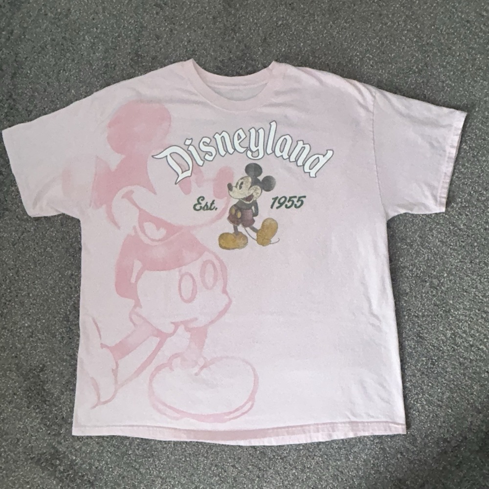 Disneyland Resort Mickey Mouse T Shirt 2XL Pink Hanes Est 1955 Disney Parks
